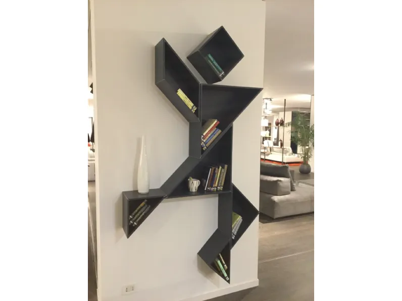 Libreria Tangram  Lago in laccato opaco a prezzo Outlet