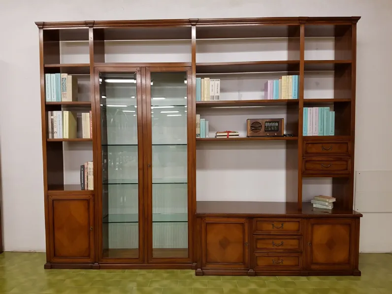 Libreria TRESOR di Bizzotto in legno noce nazionale massello