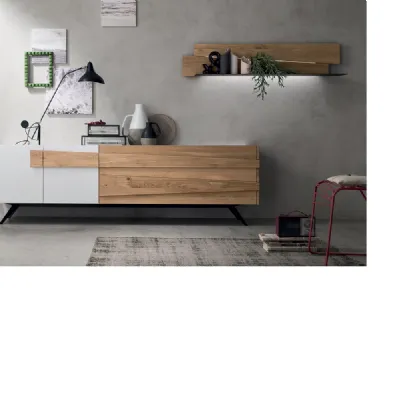 Madia design  in legno di rovere con piedini in metallo PREZZI OUTLET