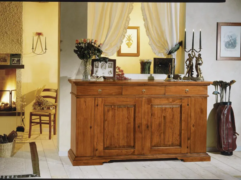 Madia in legno stile classico Credenza in legno massello scontata del 50% Artigianale