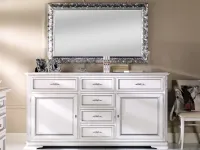 Madia in legno stile classico Mobile-credenza laccato con profili argento scontato del 40% Artigianale