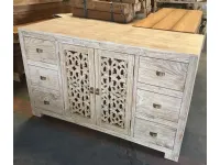 Madia in legno stile moderno Intagliata teak massello Artigianale