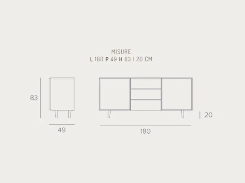 Madia in legno stile moderno Minerva Target point