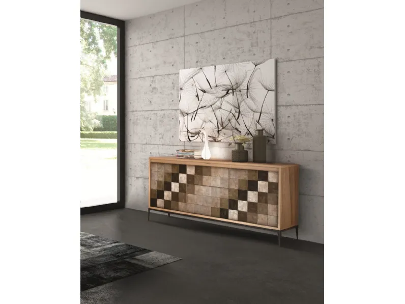 Madia Madia modello a scacchi Artigianale in legno in Offerta Outlet