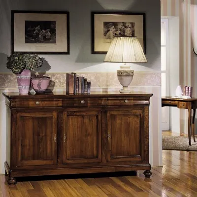 Madia Mobile-credenza stile 800 in legno di noce scontata del 35%. Artigianale OFFERTA OUTLET