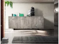 Mobile soggiorno modello Rovere nodato beton venezia di Md work a prezzo Outlet