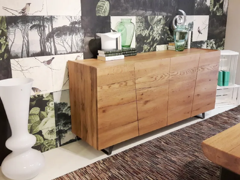 Madia Unika: credenza 4 ante il legno stile industriale-contemporaneo a prezzo scontato