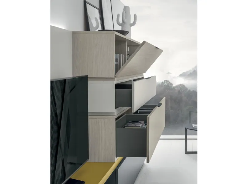 Mobile componibile Collection Tomasella in laminato materico in Offerta Outlet