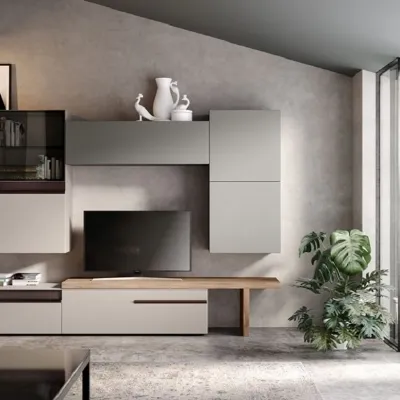 Parete attrezzata Composizione-living mod.abaco scontata del 30% Gierre mobili in stile moderna a prezzo scontato