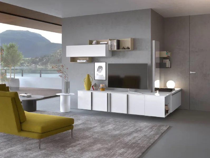 Mobile componibile Idea Mab in laminato lucido in Offerta Outlet