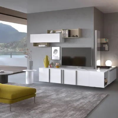 Mobile componibile Idea Mab in laminato lucido in Offerta Outlet