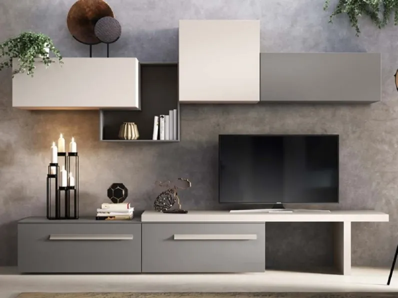 Parete attrezzata Mobile-living mod.davis scontato del 30% di Gierre mobili in OFFERTA OUTLET