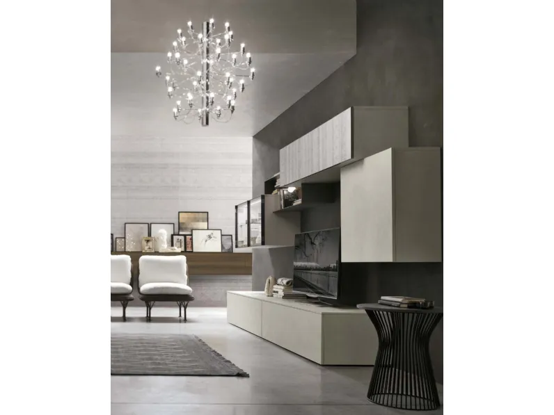 Parete attrezzata A123 Tomasella in laminato materico a prezzo Outlet