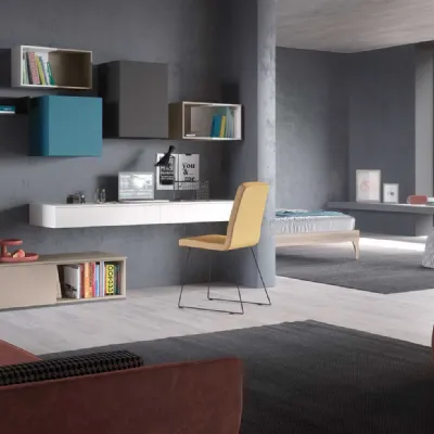 Parete attrezzata Day collection Mab in laminato materico in Offerta Outlet