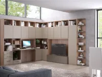 Parete attrezzata Giessegi in laminato materico Parete attrezzata mod.living di giessegi a prezzo scontato