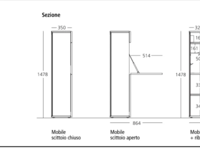 Parete attrezzata Home office 1478 Clei in stile moderno a prezzo scontato