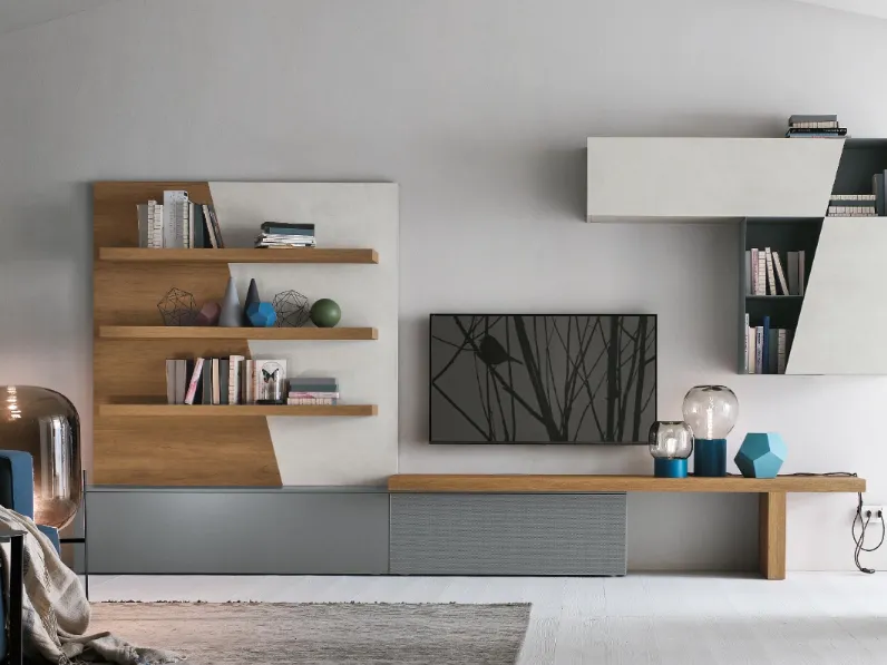 Parete attrezzata in laccato opaco stile moderno A064 Tomasella