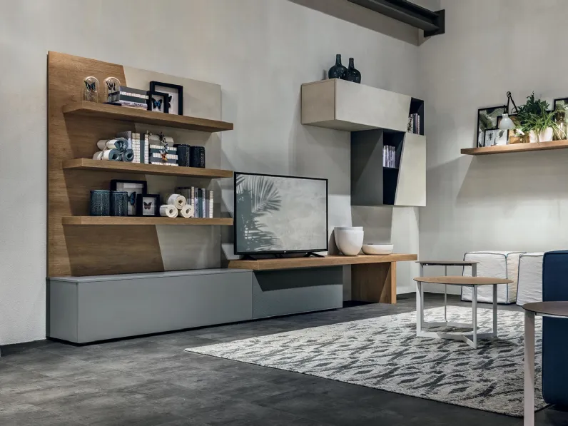 Parete attrezzata in laccato opaco stile moderno A064 Tomasella