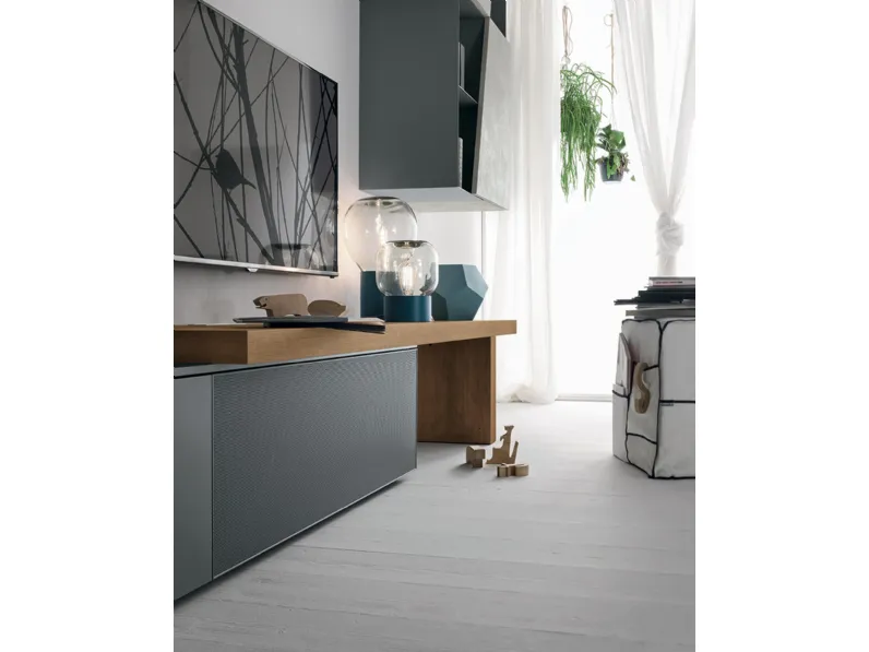 Parete attrezzata in laccato opaco stile moderno A064 Tomasella