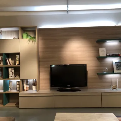 Parete attrezzata in laminato materico stile design Abitare Mobilstella