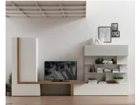 Parete attrezzata in laminato materico stile design Living tomasella a077 Tomasella
