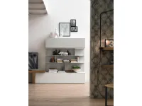 Parete attrezzata in laminato materico stile design Living tomasella a077 Tomasella