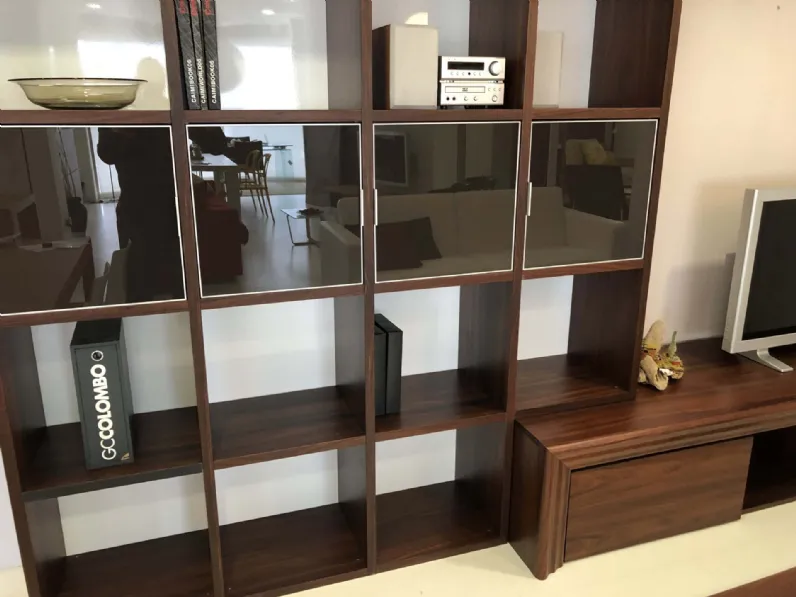 Parete attrezzata in stile design Colombo in legno Offerta Outlet