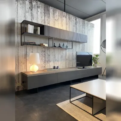 Parete attrezzata in stile design Novamobili in laccato opaco Offerta Outlet