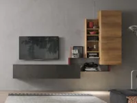 Parete attrezzata in stile design Tomasella in laminato materico Offerta Outlet