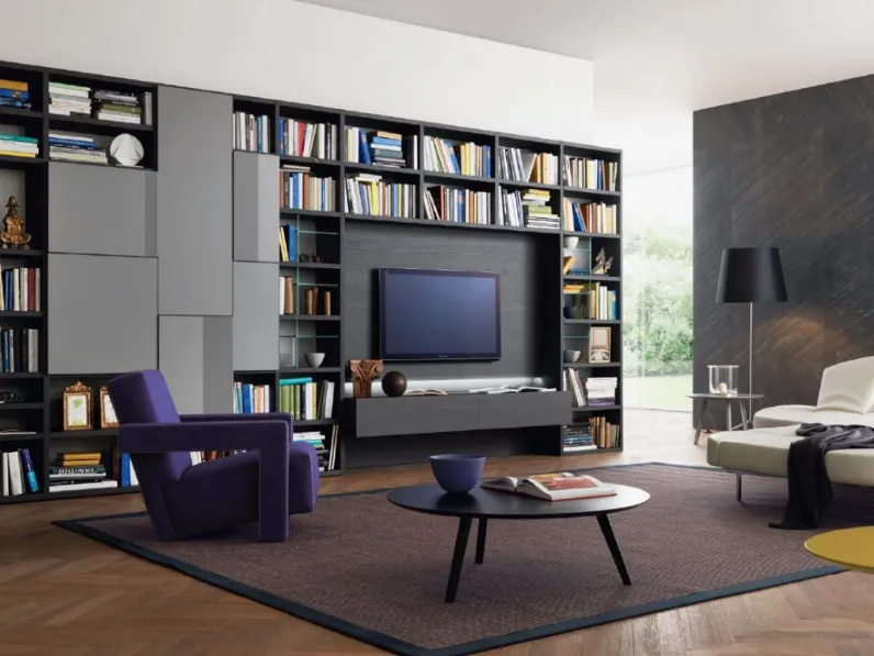 Soggiorno completo Modo m5c54 di Sangiacomo in legno in Offerta Outlet
