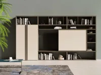 Parete attrezzata Orme in laccato opaco Con libreria a prezzo scontato