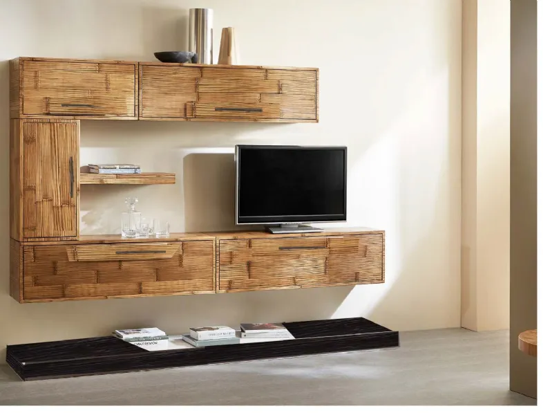 Parete attrezzata Outlet etnico in legno in Offerta Outlet