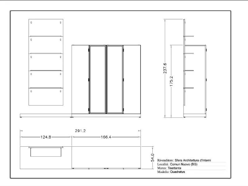 Parete attrezzata Quadratus Tisettanta OFFERTA OUTLET