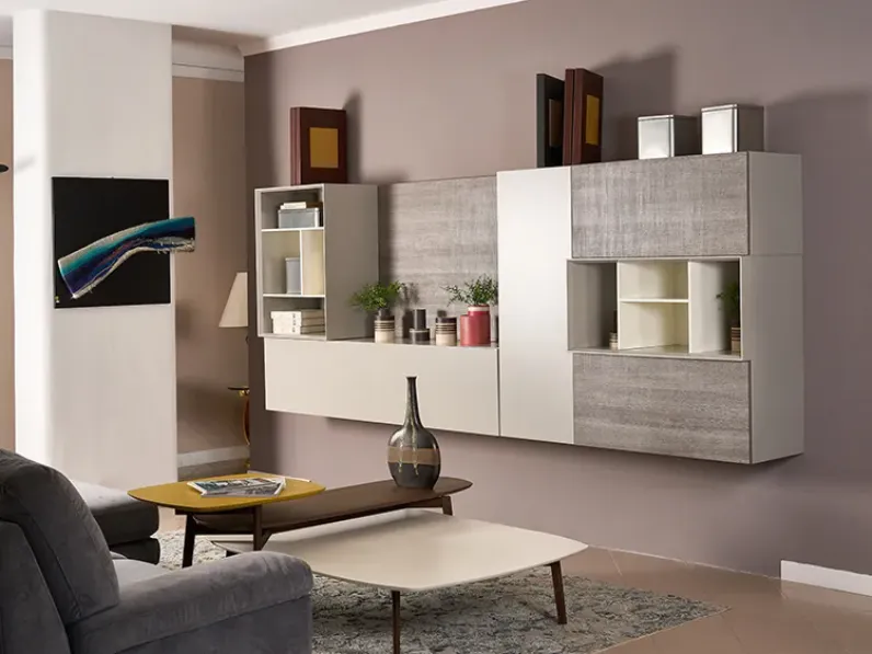 Parete attrezzata Hangar sospesa di Santarossa in OFFERTA OUTLET