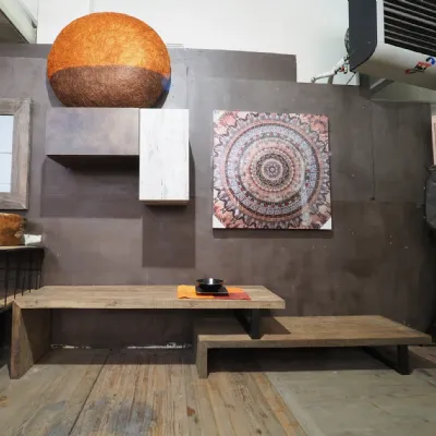Parete attrezzata Soggiorno vintage legno in offerta  Outlet etnico con uno sconto esclusivo