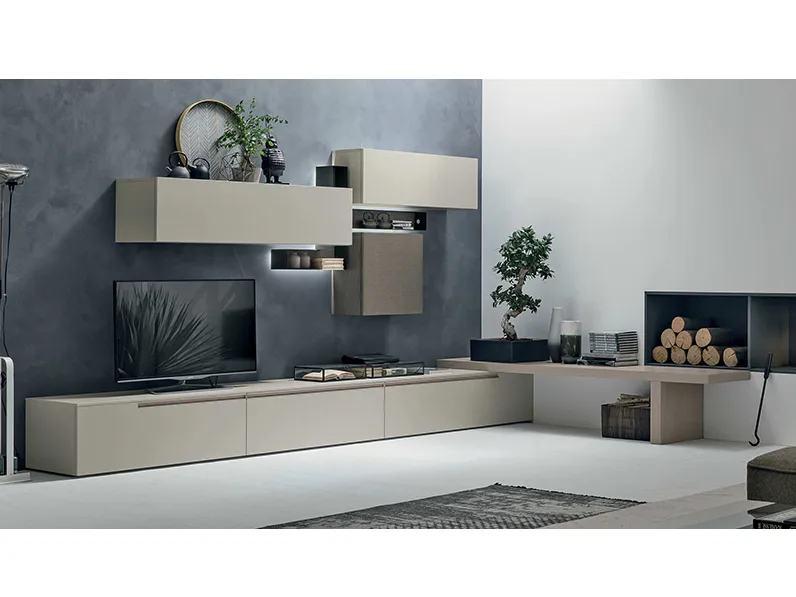 Parete attrezzata Tomasella in laminato materico in Offerta Outlet