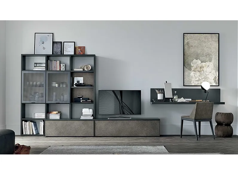 Parete attrezzata Tomasella in laminato materico The  collection in Offerta Outlet