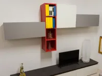 Parete attrezzata Valentini in laminato opaco Living a prezzo scontato