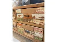 Porta tv Artigianale in legno Cassettiera colorata legno riciclato a prezzo Outlet