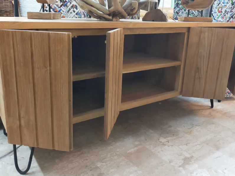 Mobile porta tv Teak linea vintage di Artigianale con uno SCONTO IMPERDIBILE