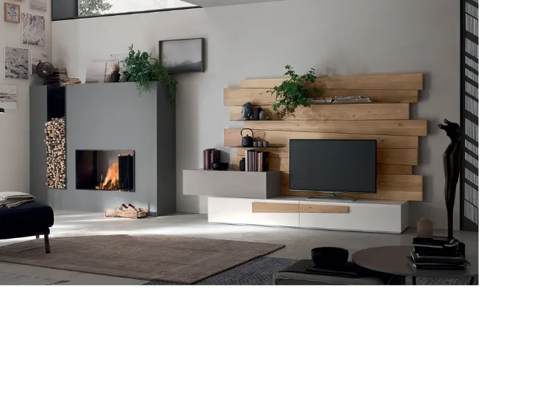 Porta tv Design rovere Maronese in legno in Offerta Outlet