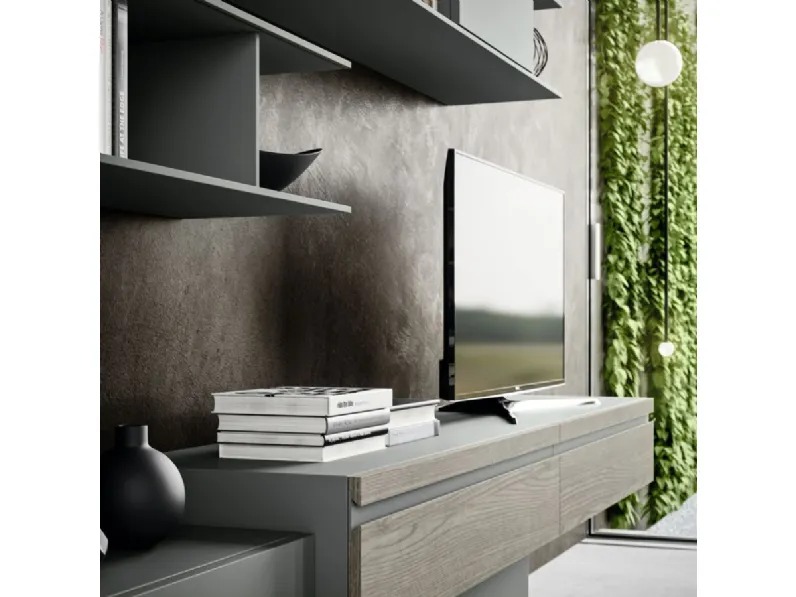 Parete attrezzata System day Orme in stile moderno a prezzo scontato