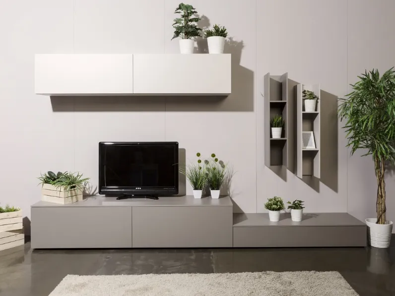 Porta tv in laminato opaco stile moderno Soggiorno a terra Cinquanta3