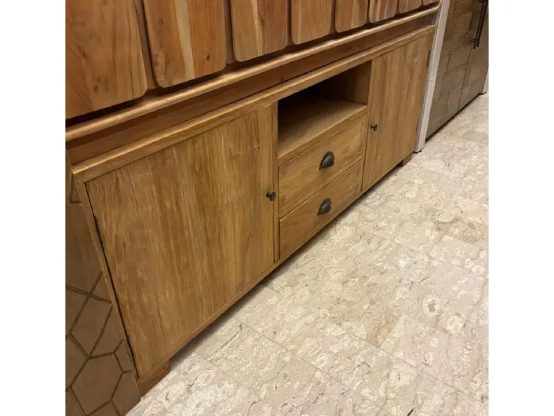 Mobile modello Teak massello riciclato porta tv di Artigianale in Offerta Outlet