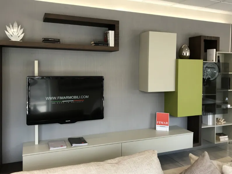 Porta tv Soggiorno side system  Fimar in legno in Offerta Outlet