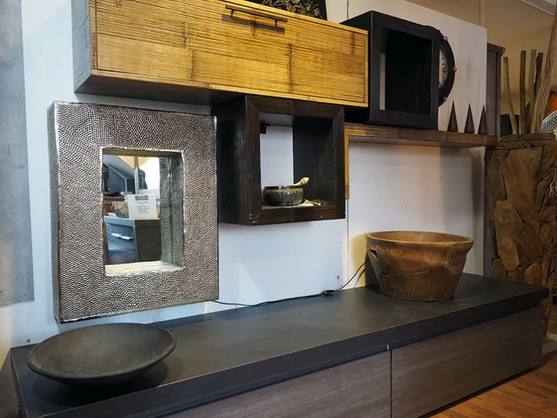 mobile soggiorno moderno  in legno e bambu in offerta 