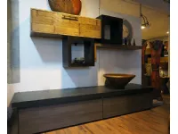 soggiorno parete moderna  in legno etnico e crash bambu essential bortoli