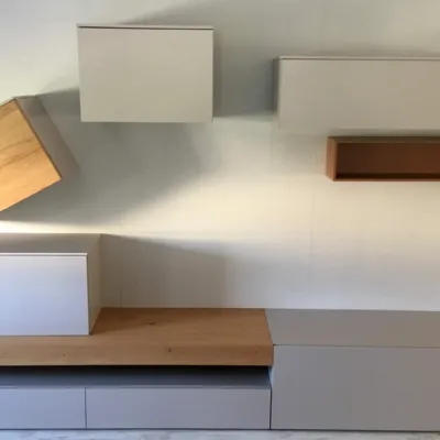 Parete attrezzata Parete soggiono santa lucia decorativo e legno nodato di Santalucia in OFFERTA OUTLET