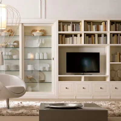 Pacema Soggiorno Soggiorno bianco anticato pennellato Laccato Opaco Librerie