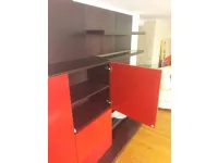 COMPOSIZIONE SOGGIORNO ROVERE MORO E ANTA LACCATO LUCIDO PORO APERTO 